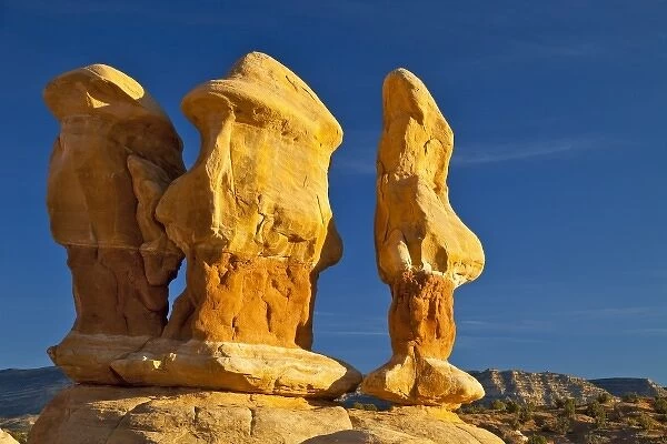 Sandstone Hoodoos on ledge at Devils Garden in the Grand Staircase Escalante National