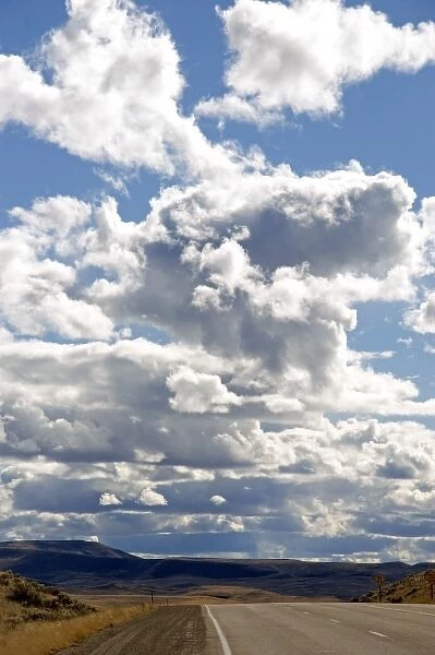 Springtime clouds over U. S. Highway 95 near Jordan Valley, Oregon