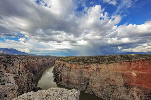 Stormy clouds over the Bighorn River in the Bighorn National Recreation Area, Montana