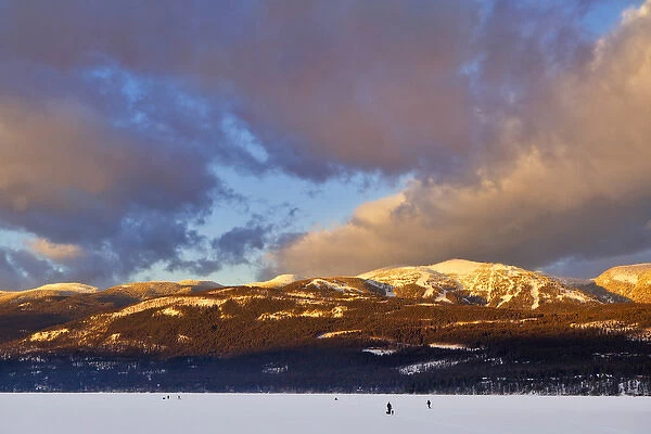 Sunset clouds over Big Mountain from Whitefish Lake State Park in Whitefish, Montana, USA
