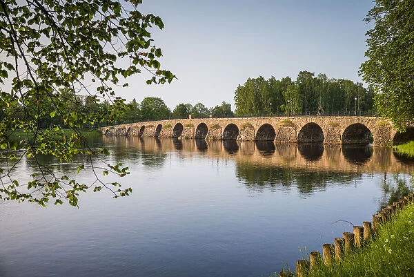 Sweden, Varmland, Karlstad, Ostra bron bridge, longest stone arch bridge in Sweden