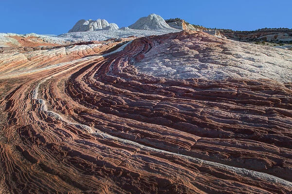 Swirls of colored sandstone in the white pockets area in northern Arizona