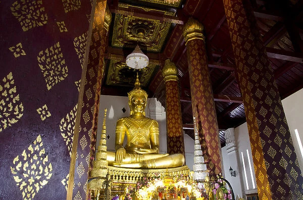 Thailand, Ayuthaya. Wat Na Phramane (aka Wat Naphrameru) Bronze cast seated Buddha