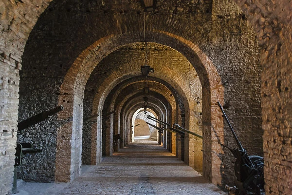 Tunnel inside the castle of Gjirokaster in the mountain, Albania