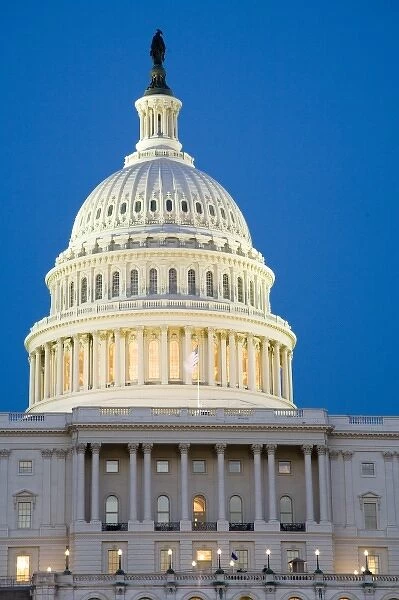 U. S. Capitol at dusk, Washington D. C. (District of Columbia), United States