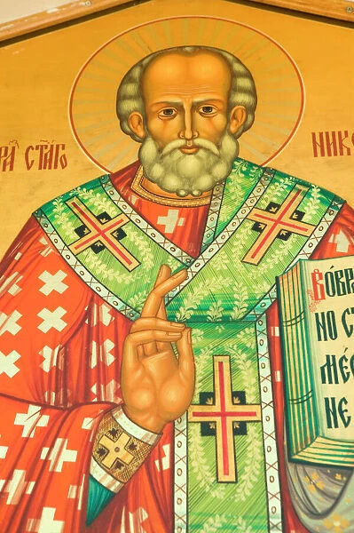 USA-ALASKA-KENAI PENINSULA-NIKOLAEVSK: Russian Orthodox Church Icon in Old Believer