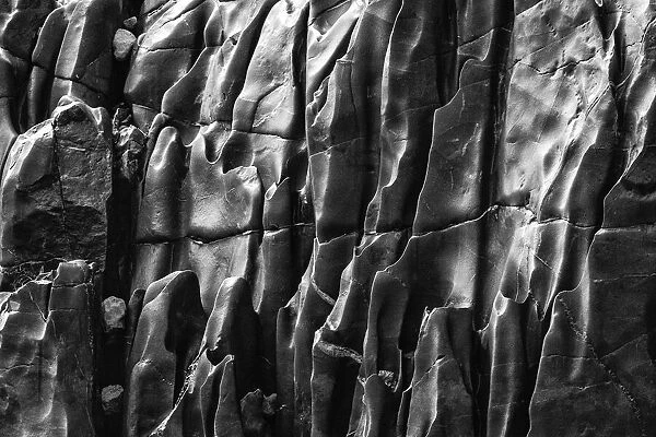 USA, Arizona. Black and White image. Canyon wall detail, Vishnu Shist