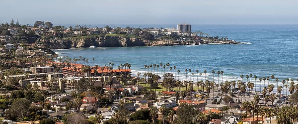 USA, California, La Jolla, Panoramic view of La Jolla Shores and La Jolla Cove