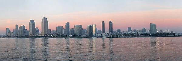 USA, California, San Diego. Panorama of the San Diego skyline as seen from the Coronado