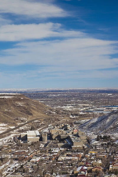 USA, Colorado, Golden, Coors brewery, elevated view from Lookout Mountain