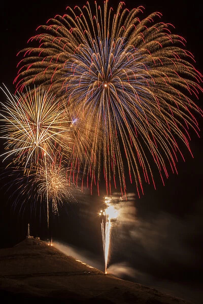 USA, Colorado, Salida. July 4th fireworks display