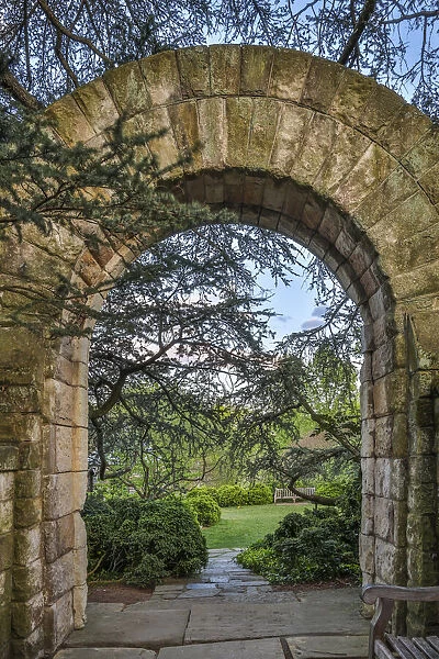Usa, District of Columbia. Entrance to the Bishops Garden at the Washington National Cathedral