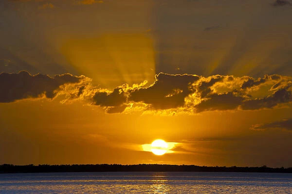 USA, Florida, Key West. Vivid sunset on Floridas Key West
