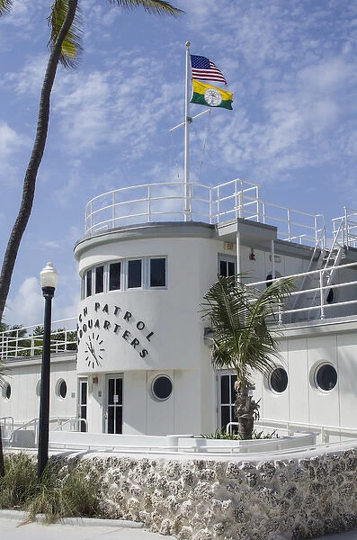 USA, Florida, Miami Beach. Nautical style Beach Patrol Headquarters in South Beach