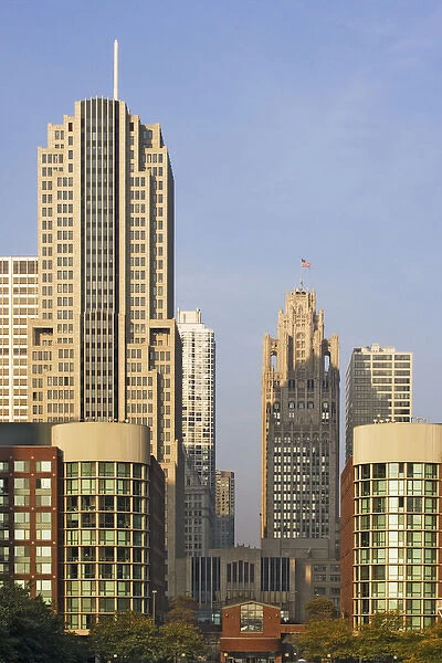 USA, Illinois, Chicago. Downtown buildings