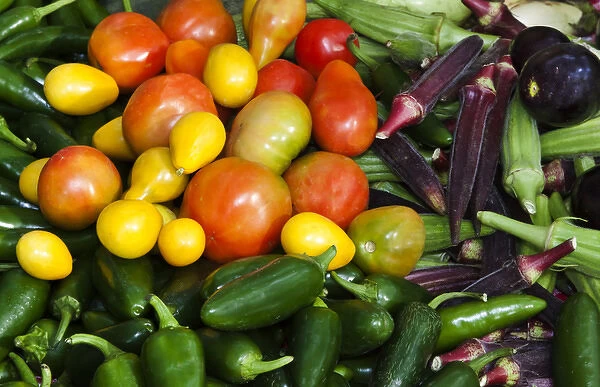 USA; North America; Georgia; Savannah; Fresh organic vegetables at a Farmers Market