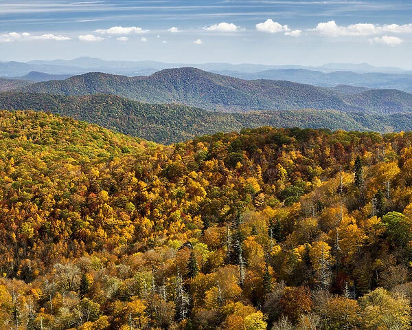 USA, North Carolina, Pisgah National Forest, View from the Blue Ridge Parkway