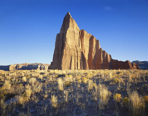 USA, Utah, Colorado Plateau, Lower Cathedral Valley, Formation of plateau in Capitol