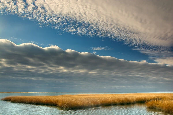 USA, Virginia. Cloudy scenic on Chincoteague Island