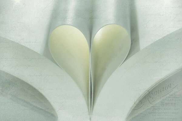 USA, Washington, Seabeck. Open book with pages forming a heart