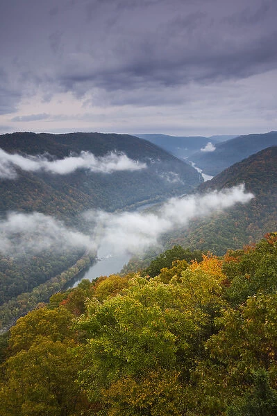 USA, West Virginia, Beckley. Grandview, New River Gorge National River, Grandview overlook