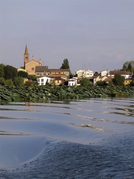 Village of Angeli on the shore of Lake of Mantua, Lombardy, Italy