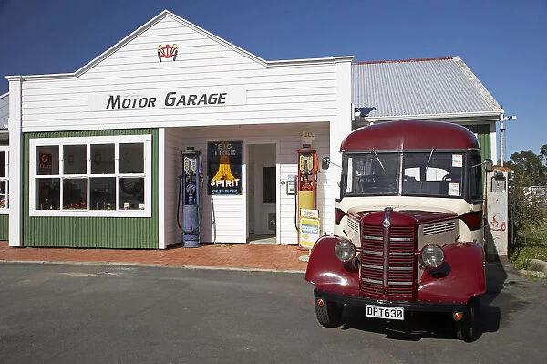 Vintage Bedford Bus and Service Station, Founders Heritage Park, Nelson, South Island