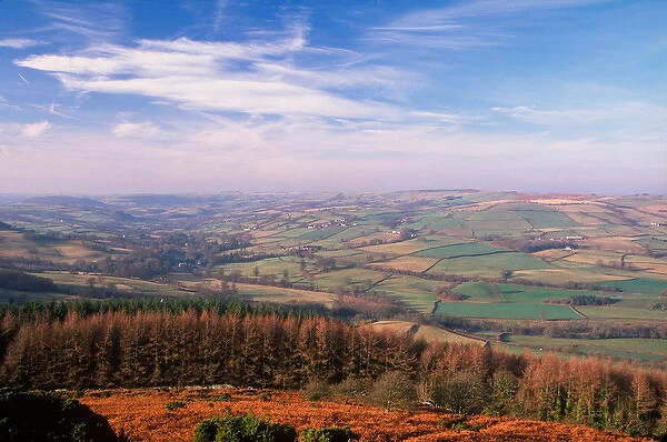 Wales - Peaceful countryside landscape extend beyond the Brecon Beacons National Park