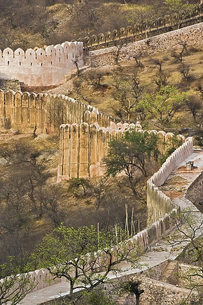 Wall around Amber Fort, Jaipur, India