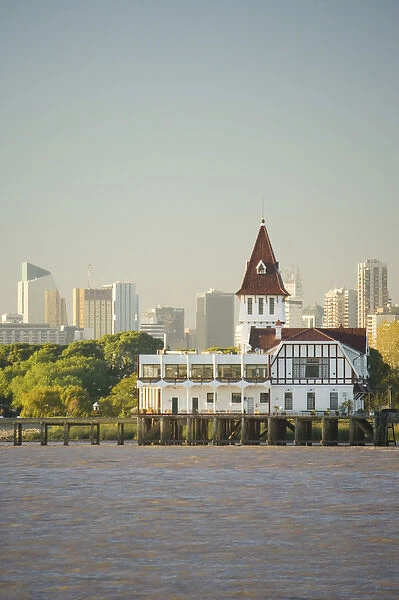 waterfront view of Classic Club de Pescadoras, with Downtown highrises of Buenos