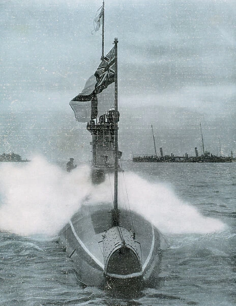 World War I (1914-1918). The British submarine E-8