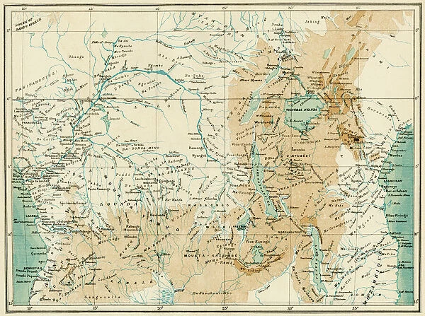 EXPL2A-00366. Map of equatorial Africa as known in the 1870s.