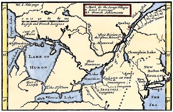French map of the Great Lakes, 1703