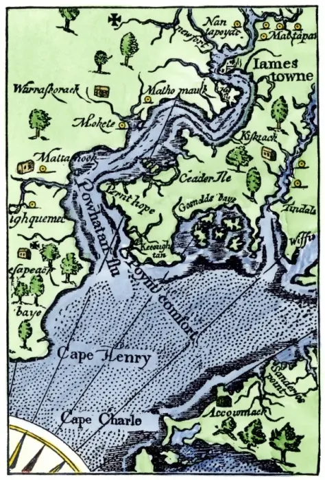 Framed Print : John Smith's Jamestown Map Print Framed Print : John Smith's Jamestown Map Print