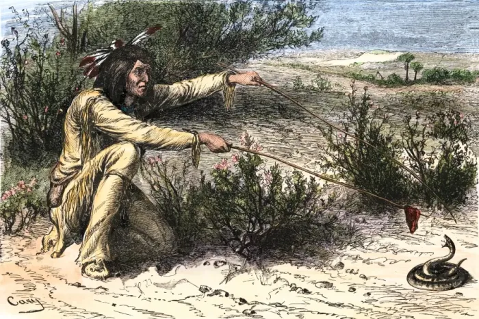 Framed Print : Apache Hunter Procuring Poison for Arrows Print Framed Print : Apache Hunter Procuring Poison for Arrows Print