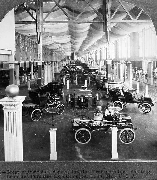 0030110. AUTOMOBILE DISPLAY, 1904.. Automobile display at the Louisiana
