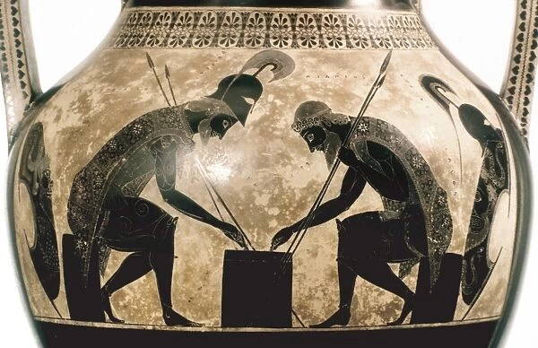 Achilles and Ajax playing checkers. Attic amphora, possibly by Exekias, c540 B. C