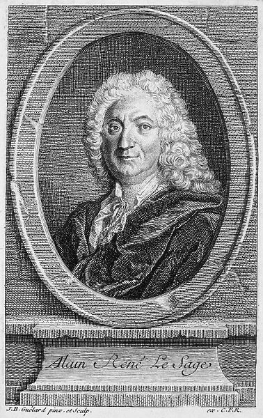 ALAIN RENE LESAGE (1668-1747). French novelist and playwright. Line engraving, French, 18th century