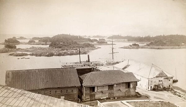 ALASKA: SITKA HARBOR, 1887. The harbor at Sitka, Alaska, 1887