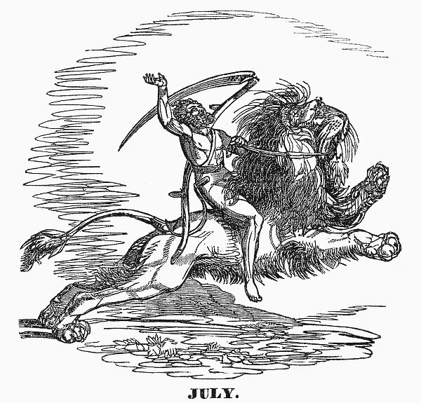 ALLEGORY: JULY, 1837. Wood engraving, American, 1837