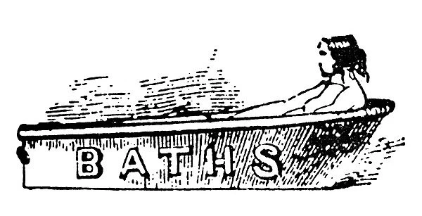 AMERICAN BATHTUB, 1825. Typefounders cut
