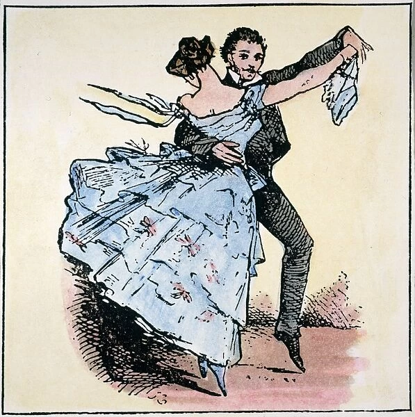 AMERICAN DANCERS, 1853. A couple on the dance floor