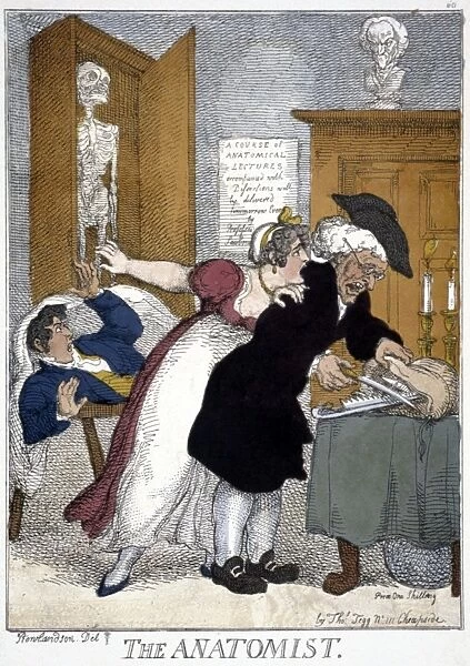 The Anatomist: caricature etching by Thomas Rowlandson