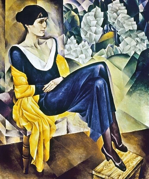 ANNA AKHMATOVA (1889-1967). Russian poet. Oil on canvas, 1914, by N. I. Altman