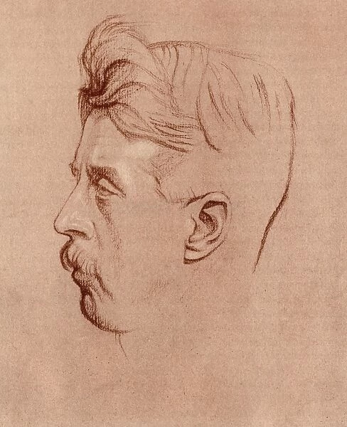 ARNOLD BENNETT (1867-1931). English novelist and dramatist. Drawing by William Rothenstein
