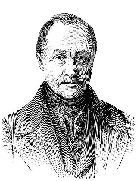 AUGUSTE COMTE (1798-1857). French mathematician and philosopher. Line engraving