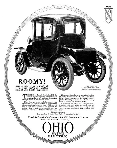 AUTOMOBILE AD, 1914. Advertisement for the Ohio Electric automobile, 1914