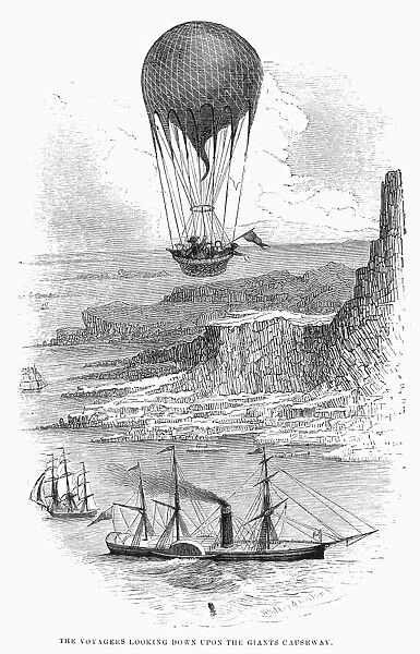 The Balloon Travels of Robert Merry and his Young Friends Over Various Countries in Europe edited by Peter Parley. Illustration from the book, 1855