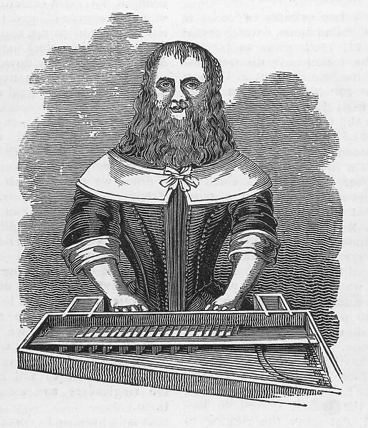 BEARDED LADY. Barbara Urselin, a bearded woman exhibited in Europe in 1655: wood engraving