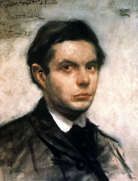 BELA BARTOK (1881-1945). Hungarian composer. Painting, 1904-05, by Istvan Vedrody-Vogyeraczky